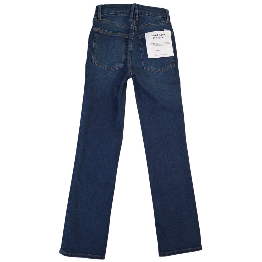 NWT Good American Pull On Jeans Women's Small Blue Stretch Good Legs Straight - Picture 2 of 12